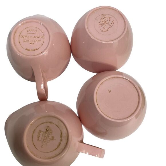 Vtg 60's Coffee Cups Mugs Lot 20 pieces Melamine Blue Pink Green Teal Brown Tan - Picture 11 of 15